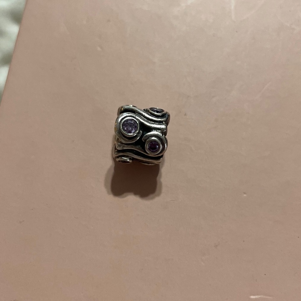 Pandora  Silver PURPLE OCEAN WAVE Charm – 790369ACZ